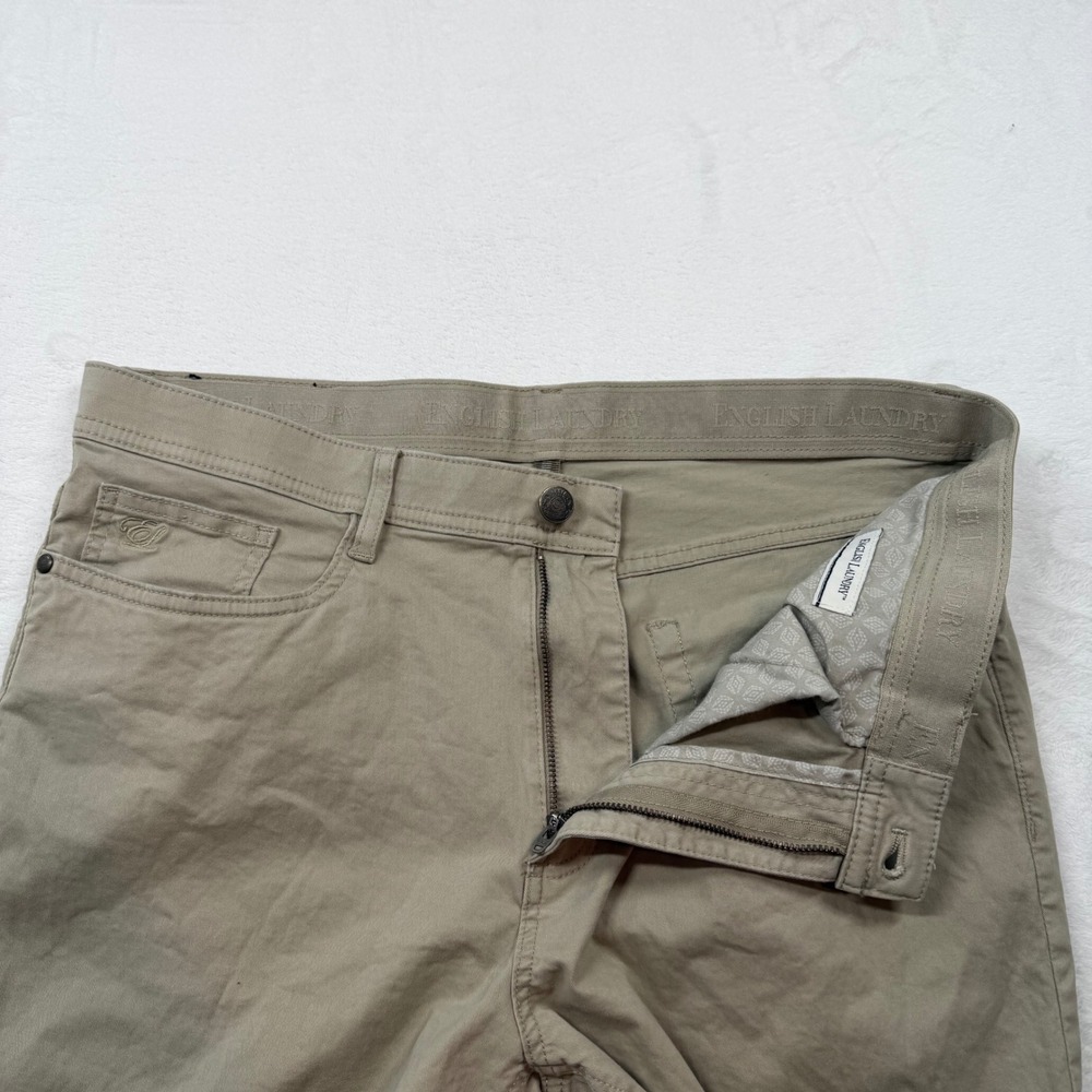 English Laundry 5-Pocket Chino Pants Mens 34x30 Khaki Tan Excellent Stretch - Picture 9 of 14